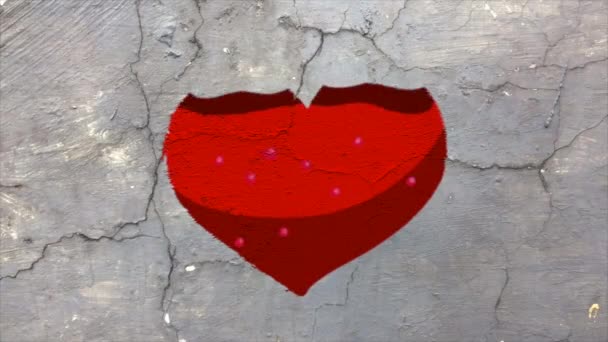 Sydämen logo animaatio video liikkuva silmukka seinällä tausta - Materiaali, video