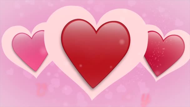 Valentine's day animation video background and heart logo - Кадри, відео