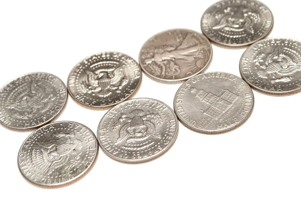Гроші, монети на білому тлі
 - Фото, зображення