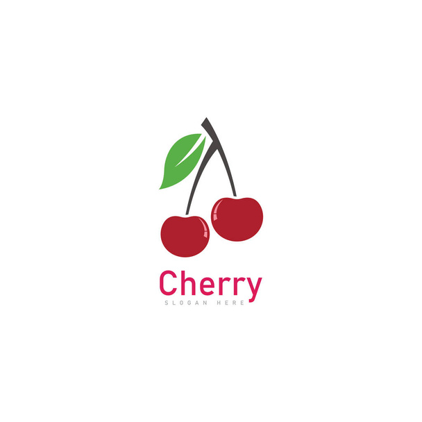 вишневий логотип фрукти свіжий значок символ Векторні ілюстрації
 - Вектор, зображення
