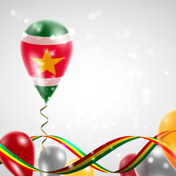 Balon üzerinde Surinam Cumhuriyeti bayrağı - Vektör, Görsel