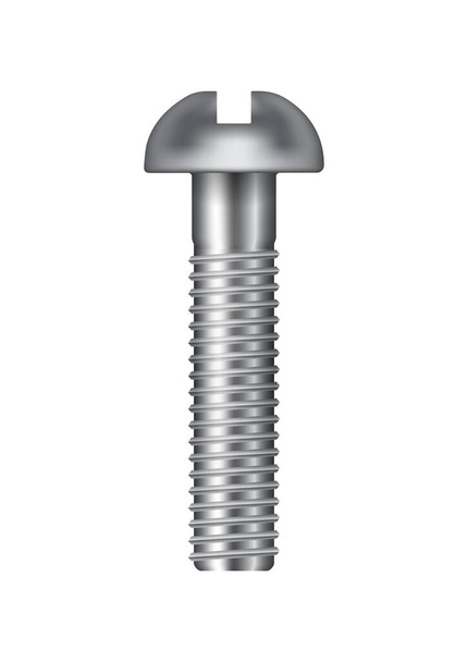 Metal screws bolts nails plates realistic composition with isolated top view image of iron hardware vector illustration - Vector, Image