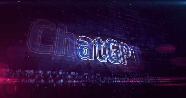 ChatGPT neon merkki käsite, avoin ai chat gpt botti ja tekoäly teknologia. Futuristinen 3D-mallinnus. - Valokuva, kuva