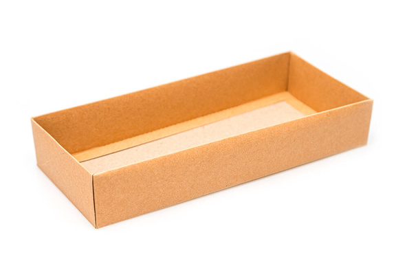 Close up Cardboard box isolated on a white background - Photo, Image