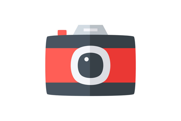 Câmera, galeria ícone plano vetorial totalmente editável - Vetor, Imagem