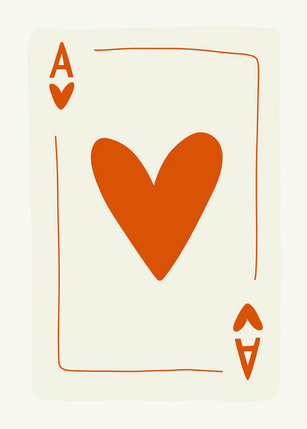 Modern Valentine's day vertical flyer or poster template. Love hand drawn trendy illustration. - Vector, Imagen