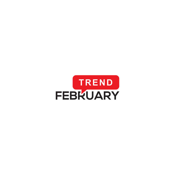 February trend label. Vector icon illustration - Vector, Image