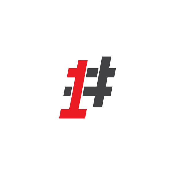 Hashtag número uno tendencia de calidad. Ilustración del logotipo del icono del vector - Vector, Imagen