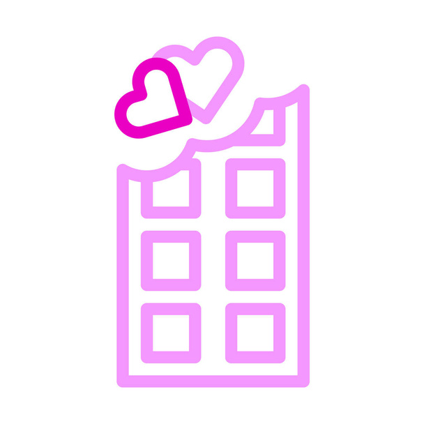 icono de chocolate duocolor rosa estilo San Valentín ilustración vector elemento y símbolo perfecto. Signo de icono de la colección moderna para la web. - Vector, Imagen