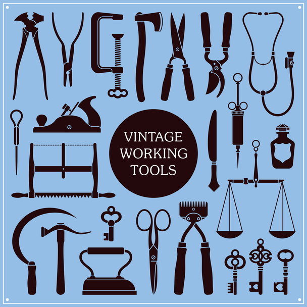 Винтажные инструменты и инструменты
 - Вектор,изображение