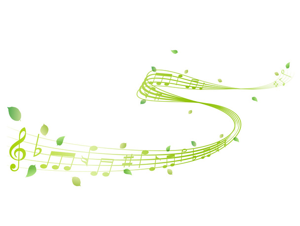 Leaf note music - Vettoriali, immagini