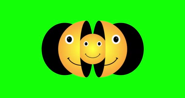Smiley emojy loop animatie. Animatie van een lachende emoticon geïsoleerd op groen scherm. 4K resolutie animatie - Video