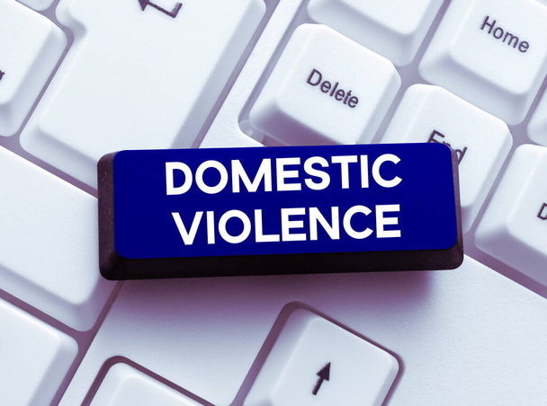Text sign showing Domestic Violence, Conceptual photo violent or abusive behavior directed by one family or household member - Fotó, kép