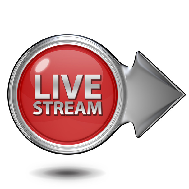 Live stream circular icon on white background - Photo, Image
