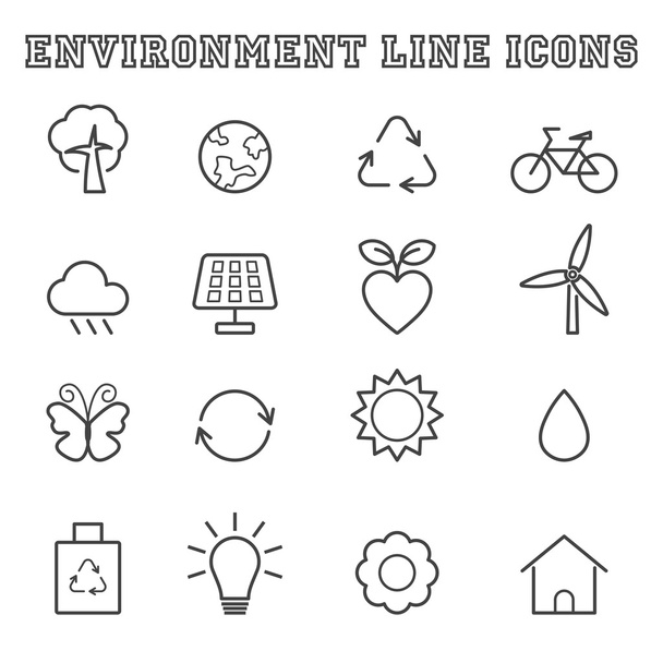 línea de medio ambiente iconos
 - Vector, imagen