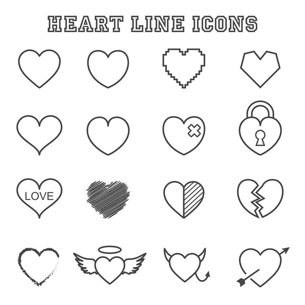 heart line icons - Vektori, kuva