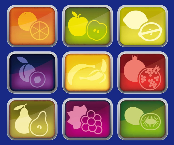 fruits icons - Vetor, Imagem