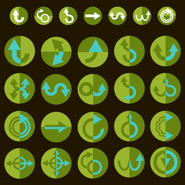 Set of icons and logos in the form of arrows - Διάνυσμα, εικόνα