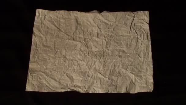 Old  crinkled paper - Video, Çekim