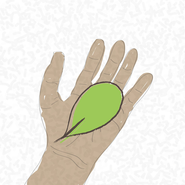 hojas patrón sin costura dibujado a mano., vector
 - Foto, imagen
