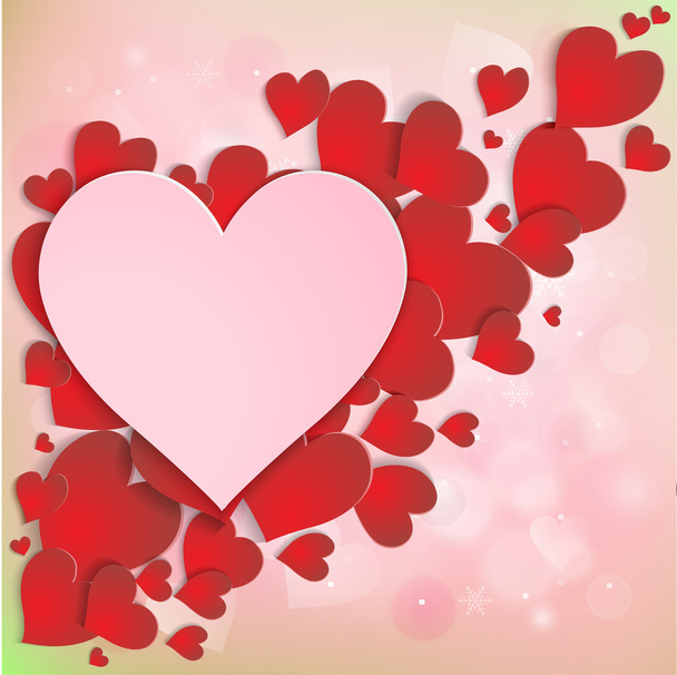 Heart on a beautiful pink background - Vector, Image