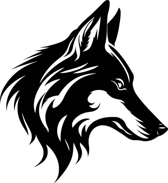 Vector illustration of wolf head with ornament. Vector illustration - Vector, imagen