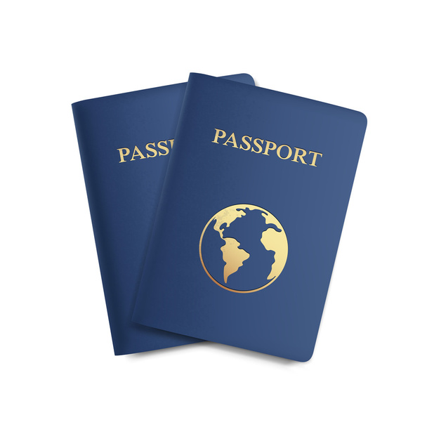 Φορέα που διαβατηρίων με χάρτη που απομονώνονται σε λευκό - Διάνυσμα, εικόνα