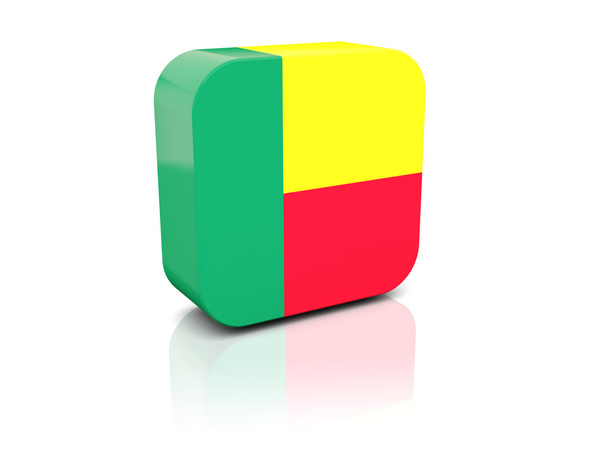 Square icon with flag of benin - Фото, изображение