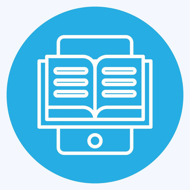 Icon E-Reading. related to Education symbol. blue eyes style. simple design editable. simple illustration - Vector, Image