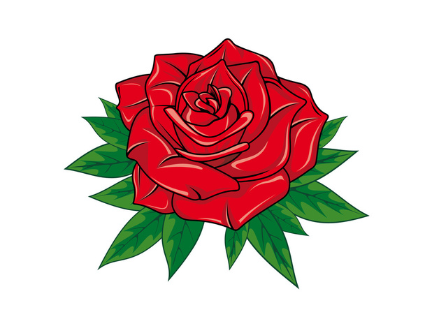 Red rose - Διάνυσμα, εικόνα