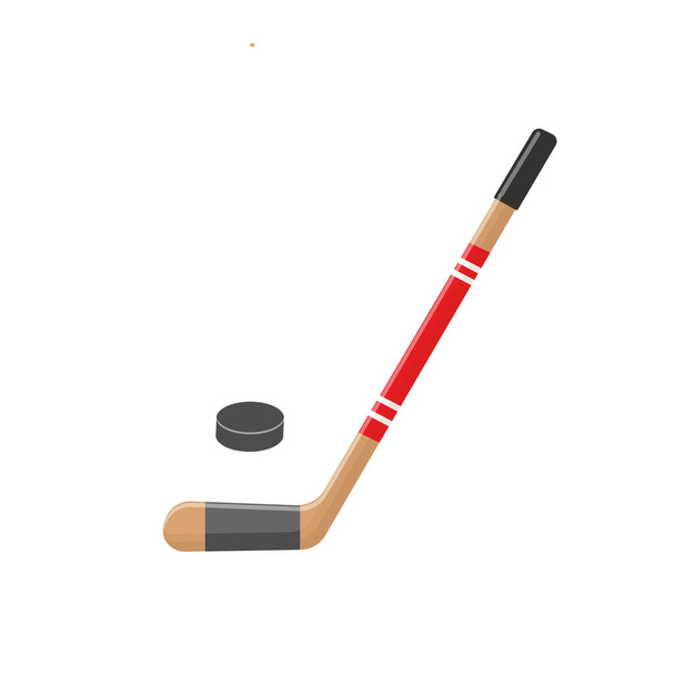 Palo de hockey y lavadora. Canada single icon in cartoon style vector symbol stock illustration web - Vector, imagen