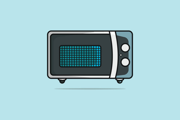 Microwave Oven vector illustration. Kitchen appliance element icon concept. Cooking equipment, electrical appliances, kitchen technology concept. Electrical microwave oven vector design with shadow. - Διάνυσμα, εικόνα