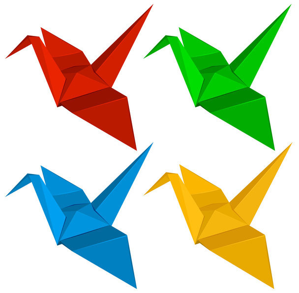 vier Origami-Designs - Vektor, Bild