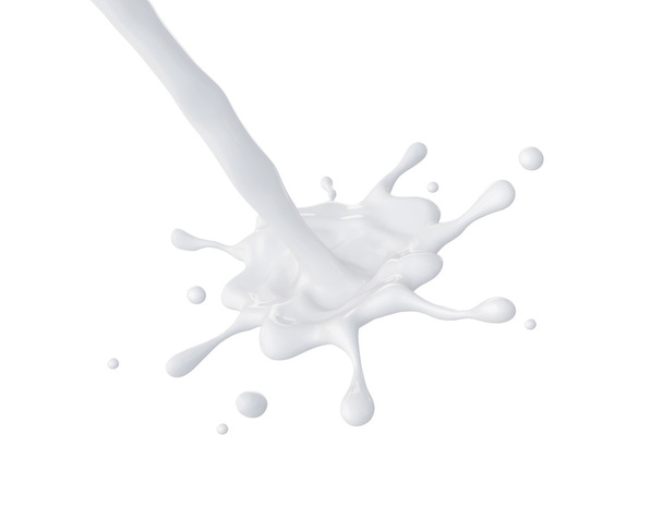 3d abstract liquid milk splash, paint or glue splashing isolated - Foto, imagen
