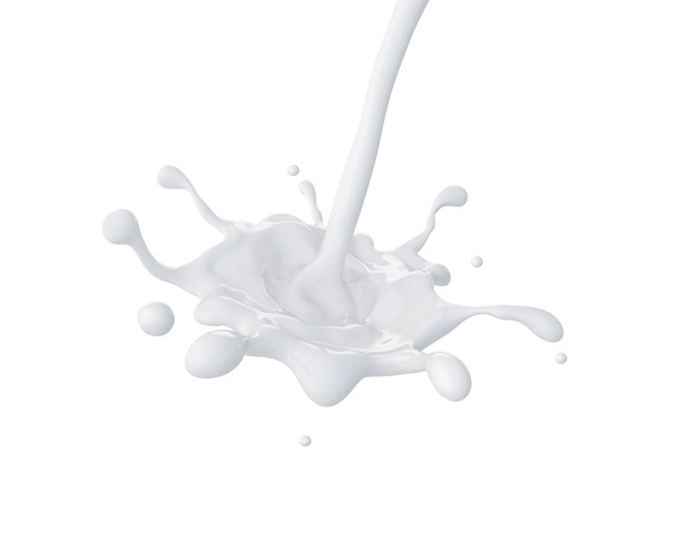 3d abstract liquid milk splash, paint or glue splashing isolated - Фото, зображення