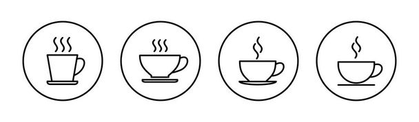 コーヒーカップのアイコンセット。コーヒーの看板やシンボルを - ベクター画像