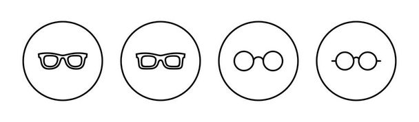 Ensemble d'icônes de lunettes. Verres signe et symbole - Vecteur, image