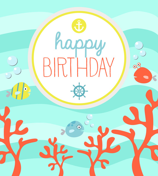 Happy Birthday card - Vetor, Imagem