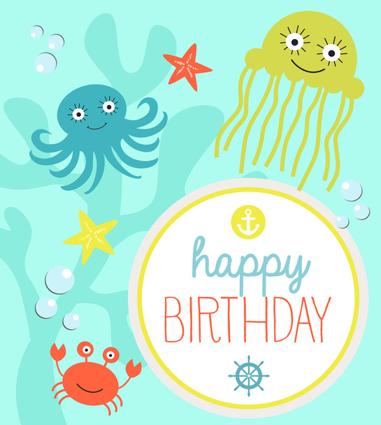 Happy Birthday card - Vector, afbeelding