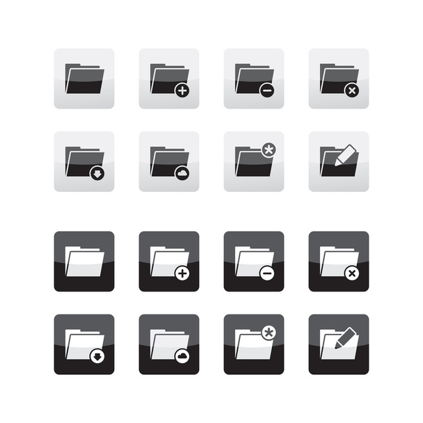 Folder Glass Icons - Διάνυσμα, εικόνα