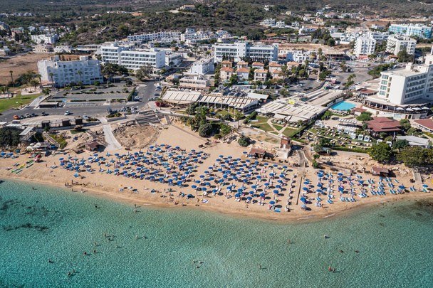Fig Tree beach and hotels in Protaras resort in Famagusta District, Cyprus island country - Valokuva, kuva