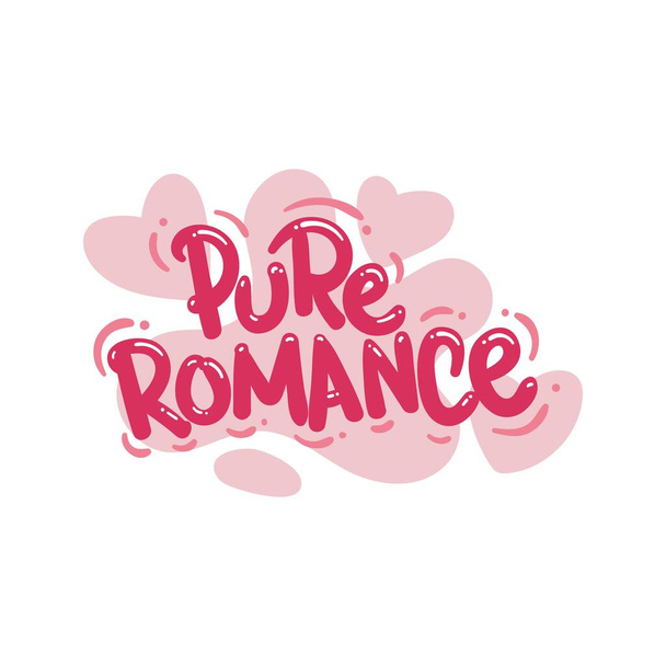romance puro amor pessoas citar tipografia design plano ilustração - Vetor, Imagem