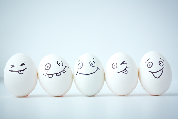 Eggs with Funny faces - Photo, Image