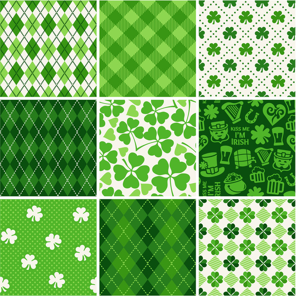 Set of St. Patrick 's Day Seamless Patterns
 - Вектор,изображение