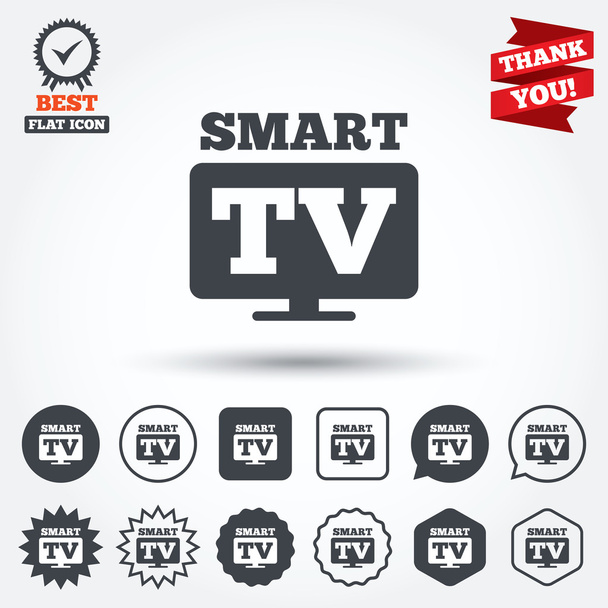 Widescreen Smart TV signs - Вектор, зображення