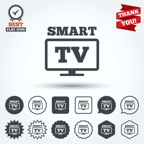 Widescreen Smart TV signs - Vettoriali, immagini