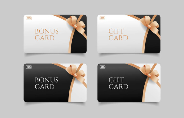Elegante Sammlung von Bonus- und Geschenkkartenvorlagen zum Ausdrucken - Vektor, Bild