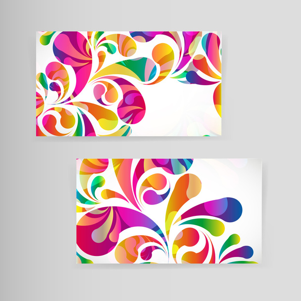 Sample business card with bright teardrop-shaped arches. - Vektör, Görsel