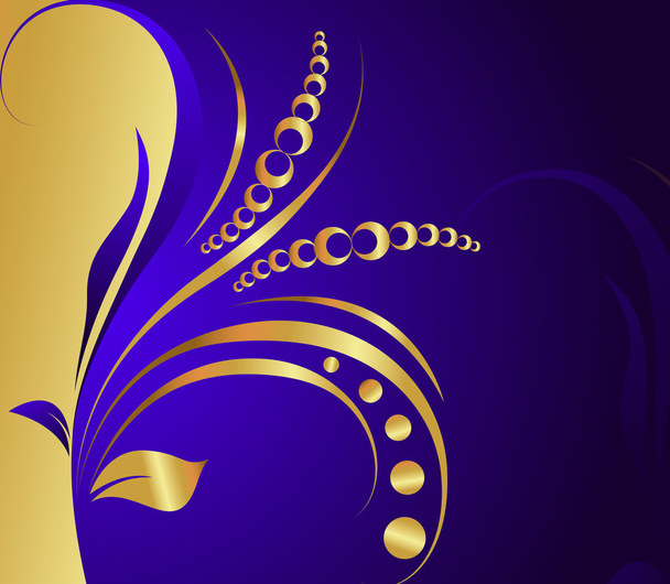 Golden Swirl Ornate Flourish Background - Vecteur, image