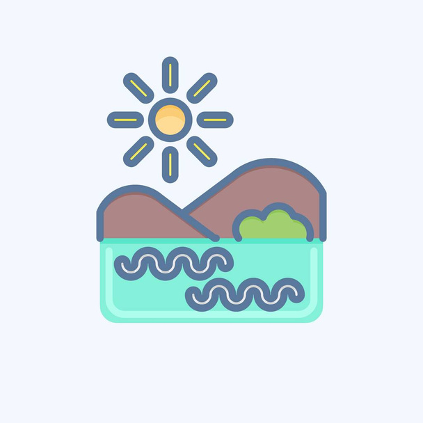 Icon Lake. related to Environment symbol. doodle style. simple illustration. conservation. earth. clean - Vecteur, image